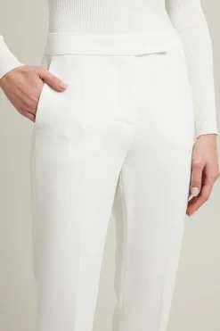 Pantaloni smoking in cady - Bianco