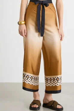Pantapareo in raso stampato - Cammello