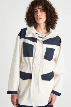 Parka color block - Bianco