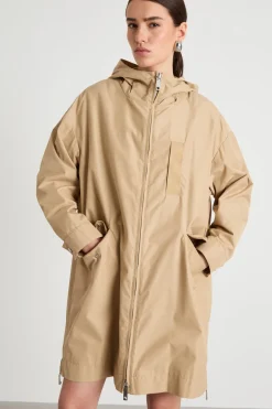Parka in duchesse tecnico - Cammello