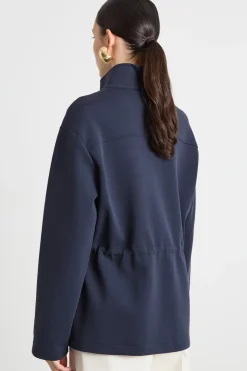 Parka in jersey piqué - Blu