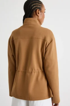 Parka in jersey piqué - Marrone