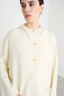 Parka in maglia di viscosa - Bianco