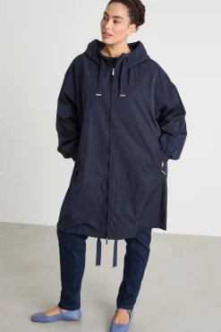 Parka in tessuto tecnico con cappuccio - Blu