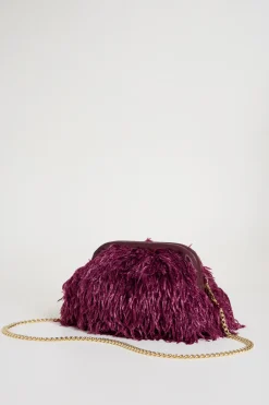 Pochette a frange - Bordeaux