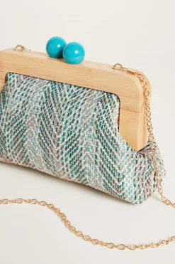 Pochette con boules - Azzurro