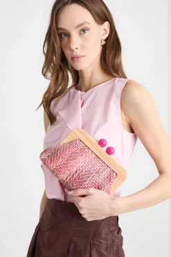 Pochette con boules - Rosa