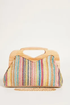 Pochette con manico in legno - Giallo