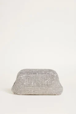Pochette con strass - Argento