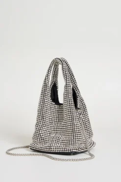 Pochette con strass - Argento