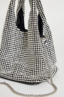 Pochette con strass - Argento