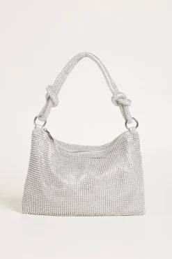 Pochette con strass - Argento