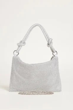 Pochette con strass - Argento