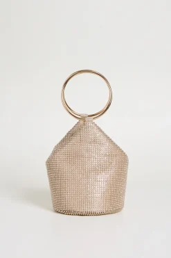 Pochette con strass e maxi anelli - Oro