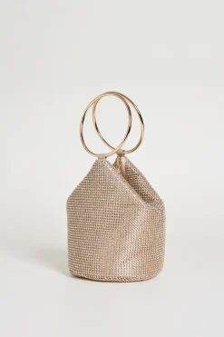 Pochette con strass e maxi anelli - Oro