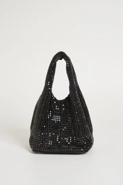 Pochette con strass - Nero