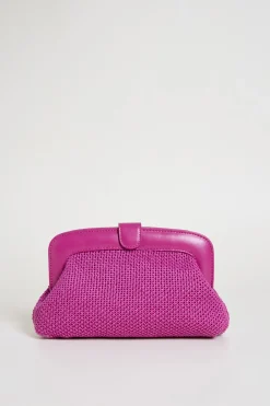 Pochette in tessuto intrecciato - Fuxia