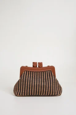 Pochette in tessuto - Nero Marrone
