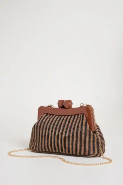 Pochette in tessuto - Nero Marrone