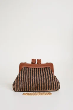 Pochette in tessuto - Nero Marrone