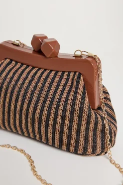 Pochette in tessuto - Nero Marrone