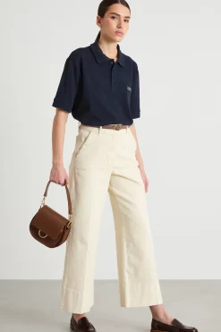 Polo ampia con patch - Blu