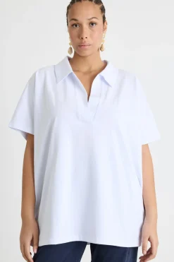 Polo con maniche a kimono - Bianco