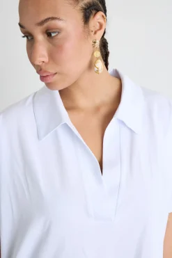 Polo con maniche a kimono - Bianco