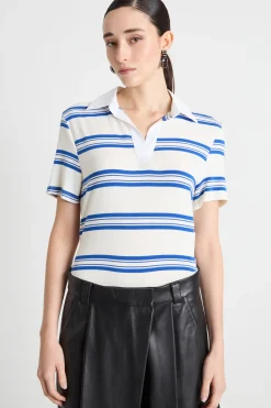 Polo in jersey - Blu Bianco