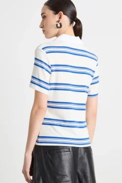 Polo in jersey - Blu Bianco
