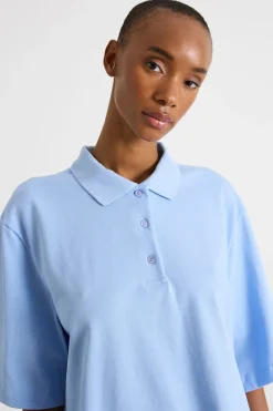 Polo in jersey piqué - Azzurro