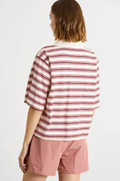 Polo in jersey piqué - Bianco Bordeaux Rosso