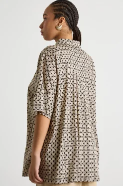 Polo in jersey stampato - Nero Beige