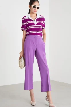 Polo in jersey - Viola Bianco