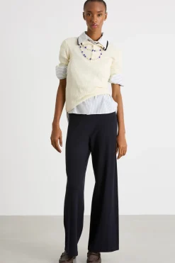 Polo in maglia a costine - Bianco Nero