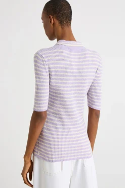 Polo in maglia a costine - Lilla
