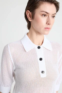Polo in maglia a rete - Bianco