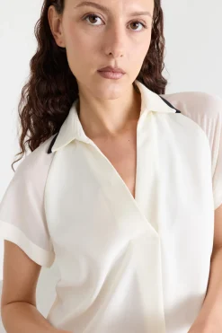 Polo in raso - Bianco