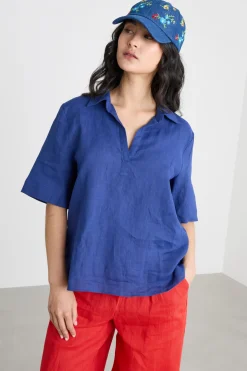 Polo in tela - Blu