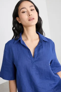 Polo in tela - Blu
