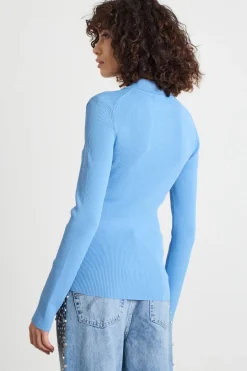 Polo semiaderente - Azzurro