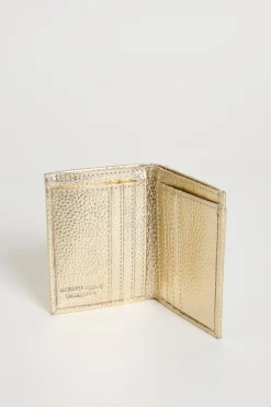 Portacarte in pelle laminata - Oro