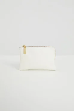 Portafoglio effetto saffiano - Bianco