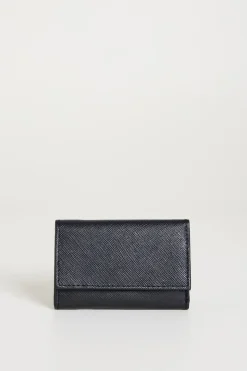 Portafoglio in pelle saffiano - Nero