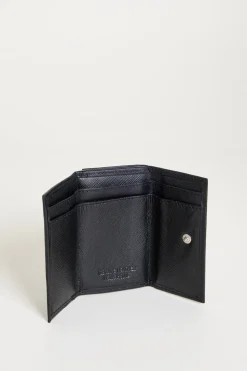 Portafoglio in pelle saffiano - Nero