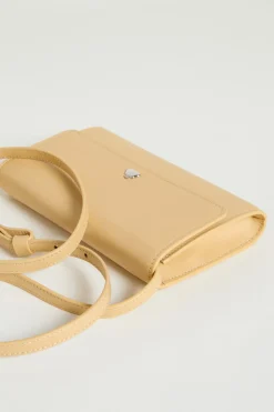 Pouch porta telefono in pelle - Giallo