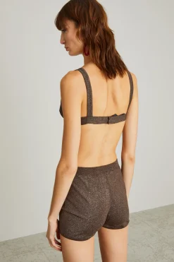 Reggiseno a triangolo in viscosa - Marrone