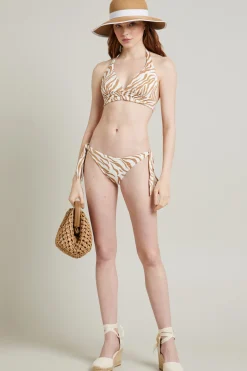 Reggiseno mare a fantasia - Beige Bianco