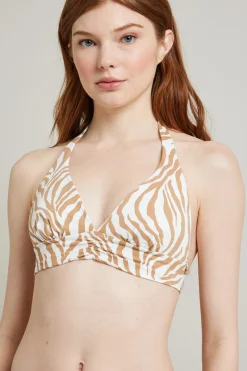 Reggiseno mare a fantasia - Beige Bianco