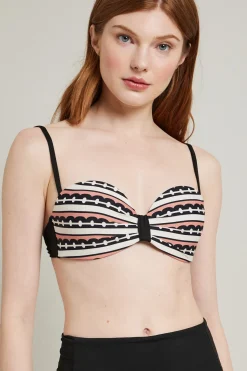 Reggiseno mare a fascia - Nero Rosa Bianco